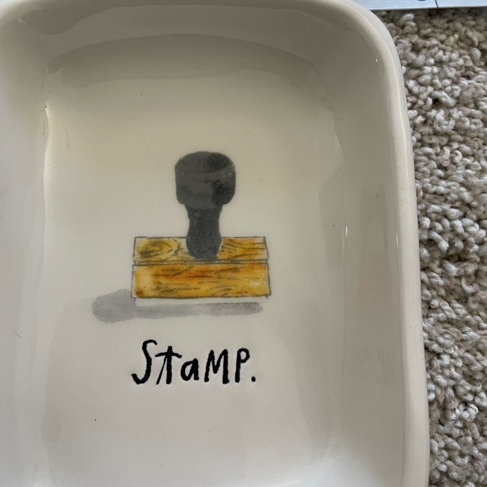 Rae Dunn office supply organizer dish home decor stay and stamp - Picture 5 of 6